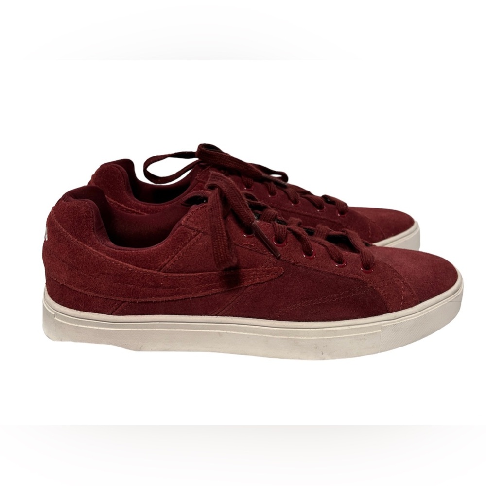 NWOT Rare Fila burgundy suede court shoes.
